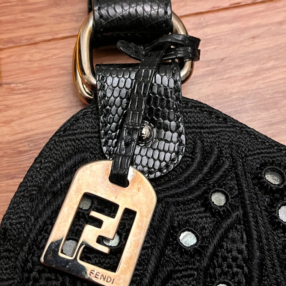 FENDI Limited Edition Embroided Black Devil Trapezio Evening Bag - Picture 8 of 13